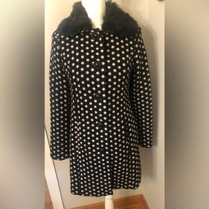 Merona Black and White Polka Dot Pea Coat